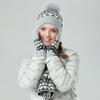 Women Winter Hat Scarf Gloves Set Pom Pom Warm Hat Long Knit Scarf Touchscreen Gloves Set Thick Warm 3 in 1 Set