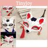 Japanese Anime Half Face Fox Mask Handpainted Kitsune Cosplay Halloween Costume Accessory