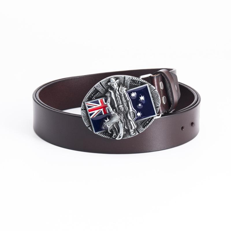 Sozialer Jugendlicher Typ Mode Rindsleder Gürtel Ganze Zweischichtige Leder Persönlichkeit Beliebt Mode Flagge Gürtel Accessoires Gürtel