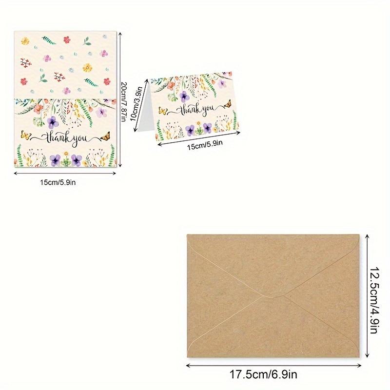 75pcs Vintage Flower Thank You Card Set, Greeting Card Set With Envelope Stickers Wedding Birthday, Adult Ceremony, Anniversary, Holiday Greeting Card