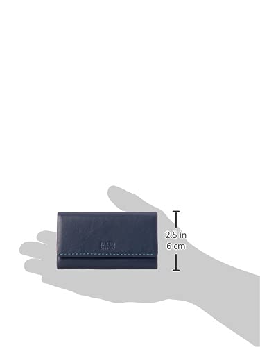 Takeo Kikuchi Men's Tri-Fold Key Case, 4-Ring, Morbido Series, Navy