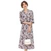 Elegant Summer Mid-Sleeve Dress for Middle-Aged & Elderly Women