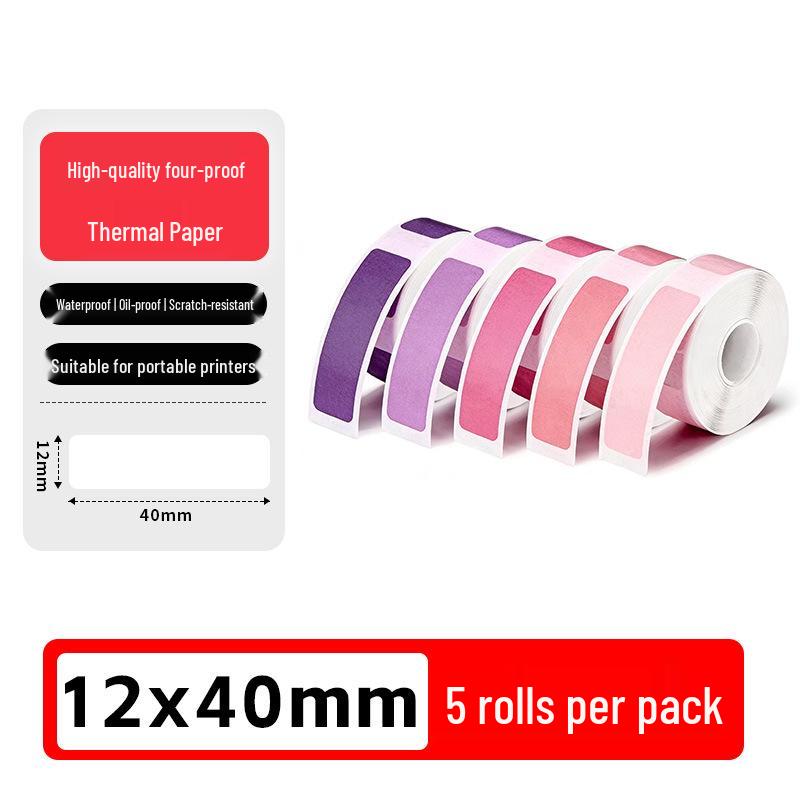 Small Roll Colored D30 Label Printing Paper, L12*40, L11P11P15 Stickers