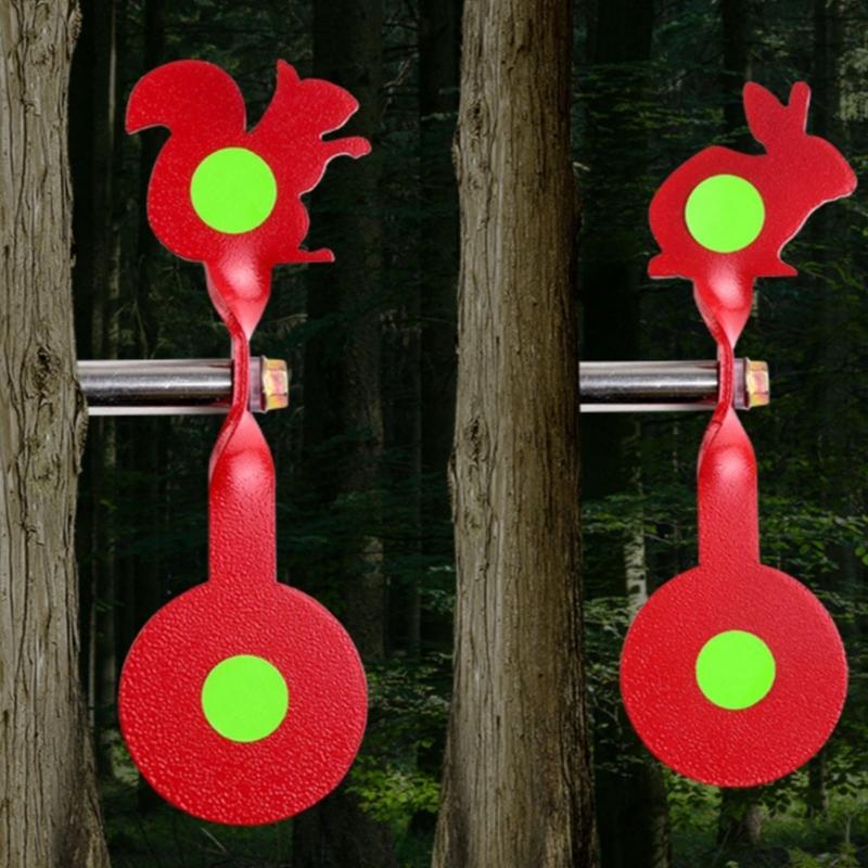 Thick Bidirectional Rotating Targets, 360-Degree Rotating Steel Targets Outdoor Catapults Practice Aiming Targets