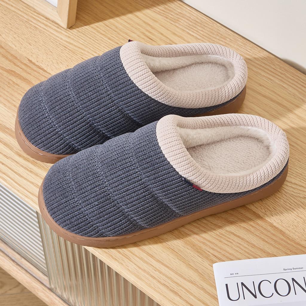 Winter Women Home Slippers Plush Warm Flat Slides Breathable Soft Non-slip Slippers Indoor Outdoor Men Casual Slippers