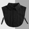 Brown/Polka Dots Shirt Detachable Collor for Mens and Women Lapel Stand Button Fake Collar Female Casual Sweater False Collar