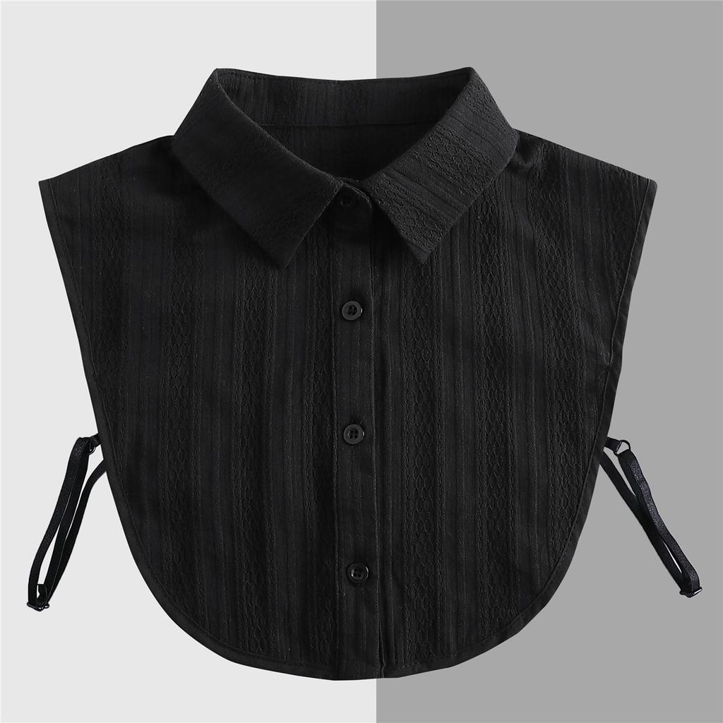 Brown/Polka Dots Shirt Detachable Collor for Mens and Women Lapel Stand Button Fake Collar Female Casual Sweater False Collar