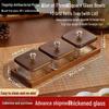 Walnut Luxury Glass Fruit Plate with Lid: Snack, Candy, and Dried Fruit Box for Living Room