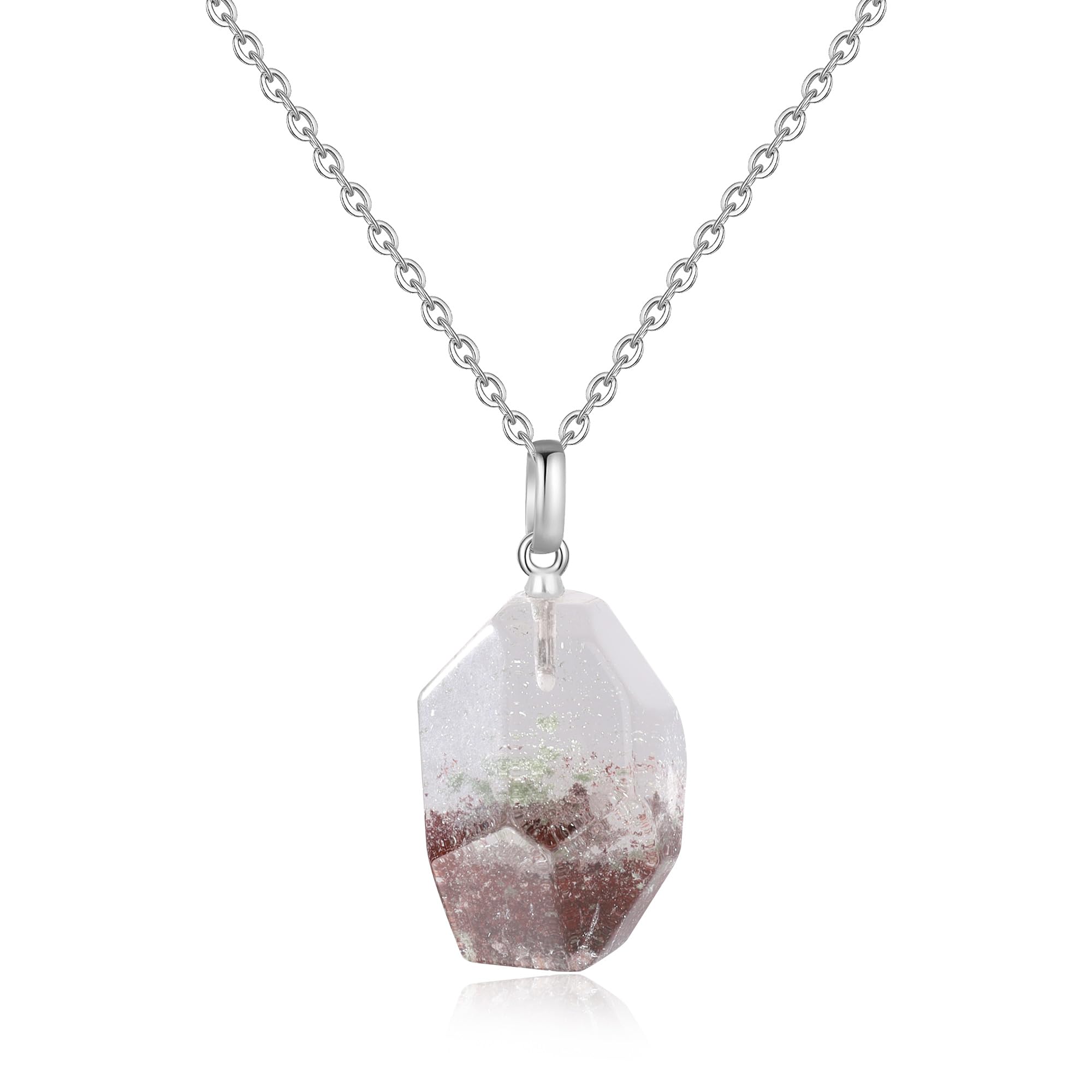 

[KOAI] Crystal Raw Stone Phantom Quartz Power Stone Necklace for Women