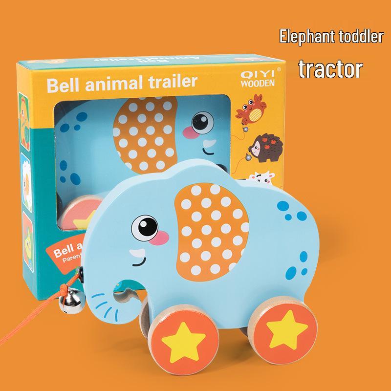 Cartoon Animal Pull Cart and Leash - Early Education Toy for Infants 0-3 Years