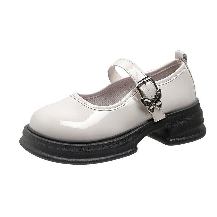 

Platform small leather shoes women s autumn British style muffin Mary Jane shoes loafers one-button single shoes 40