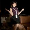 Sleek Mature Lingerie Secretary Uniform Set with Slim Fit Hip Wrap Skirt