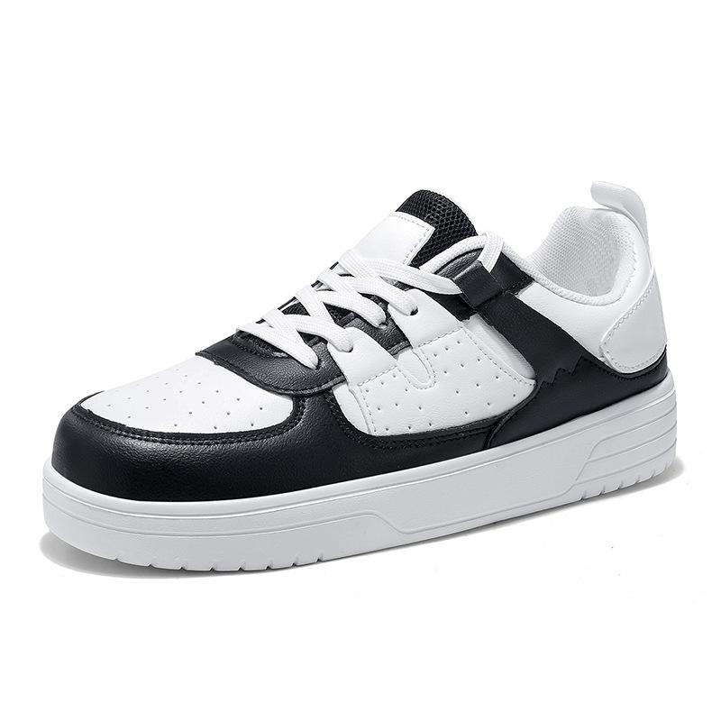 Fashion Men's Platform White Shoes Sports Borad Shoes Fashionable Slip On Men Shoes All-matching Spring Autumn Flat Casual Leather Shoes