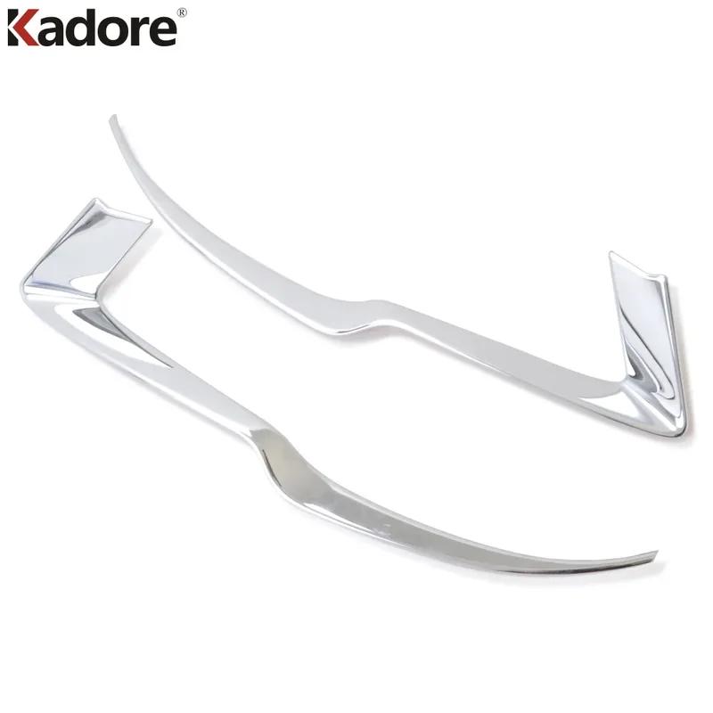 For Subaru Forester SK Chrome Car Front Head Light Lamp Eyebrow Cover Trim Headlight Eyelid Molding Strip Accessories