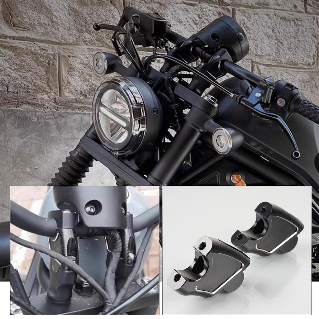 WOOGA Motorcycle Handlebar Risers 45mm Lossless Mount Aluminum Handlebar Raise 25mm Rearward Handlebar Height Up Adapter Fits Honda Rebel CMX 1100 CMX