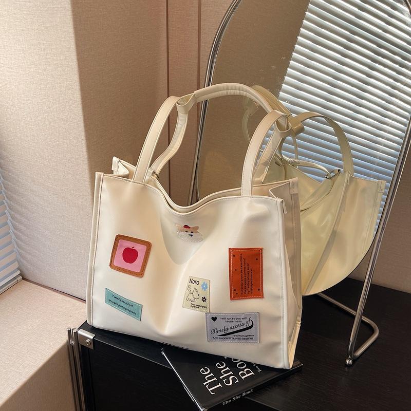 New Backpack Fashionable Versatile Large-capacity Tote Bag Female Cute Cartoon Sticker Shoulder Bag