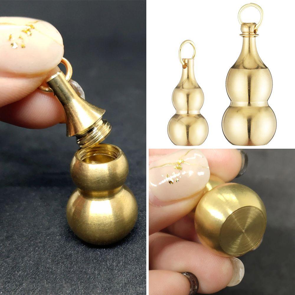 Container Bottle Jewelry Necklace Decor Brass Gourd Hollow Gourd Keychain Hanging Pendant