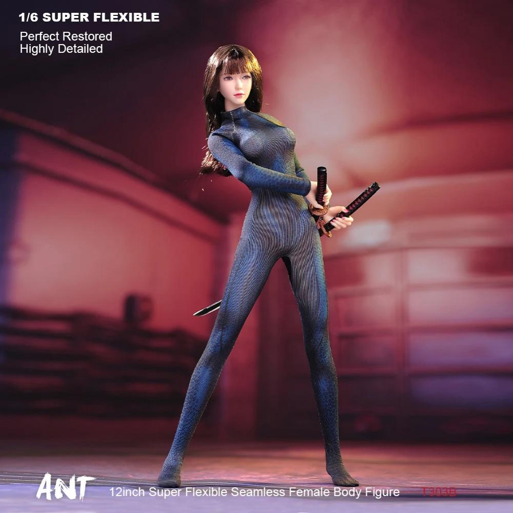 ANT T303 1/6 Scale Big Breast Makeup Physiological Details Super Flexible Female Seamless Body 12'' Soldier Action Figure Dolls