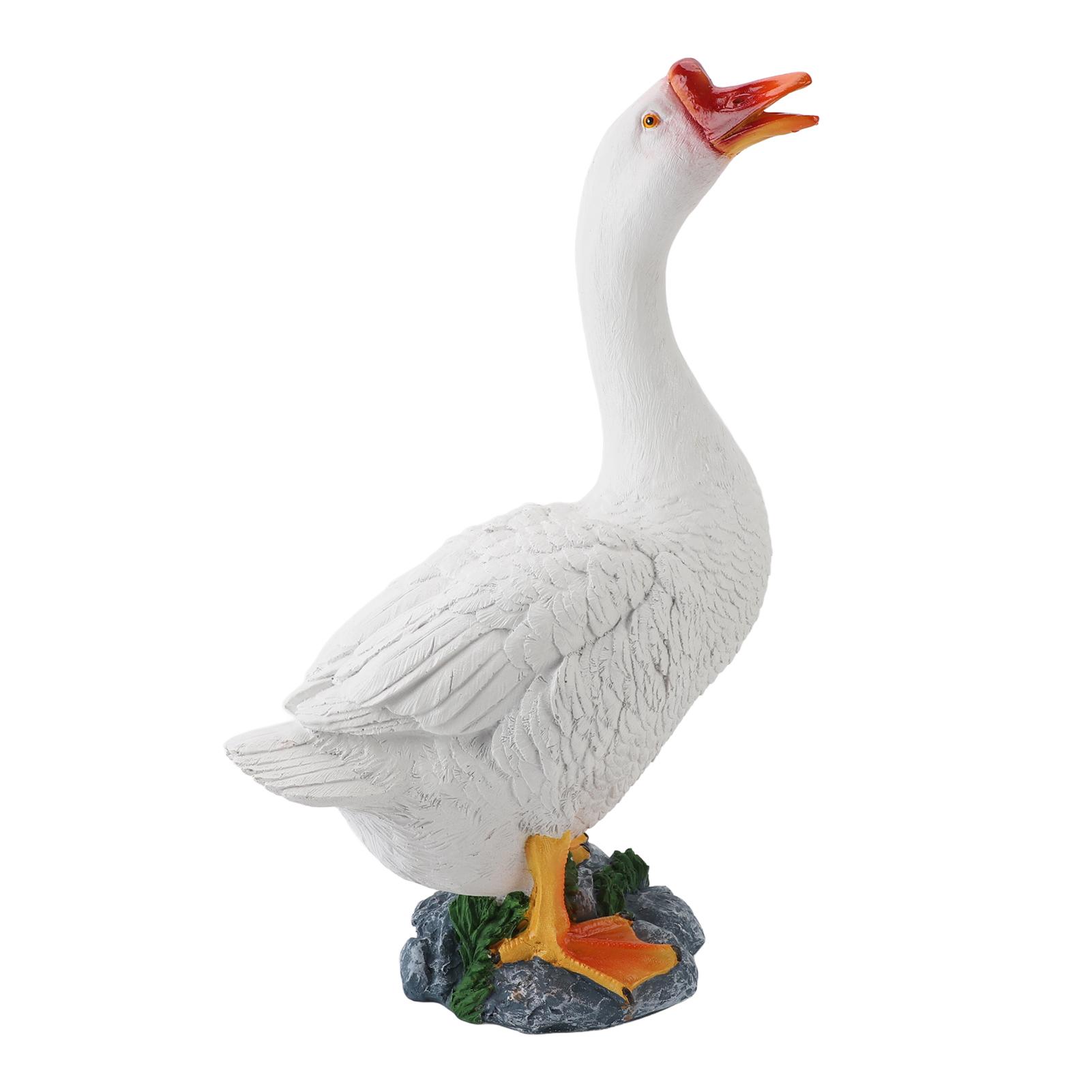 

Статуя гуся Фигурка сельскохозяйственного животного Полимерная скульптура гуся Садовое украшение для улицы, заднего двора, патио, газона