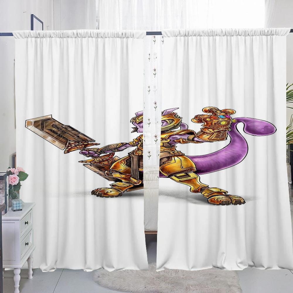 Home Interior Kitchen Curtains for Living Room 2 Pieces Blackout Curtains Door Curtain P-pokemon-n Partition Bedroom Decoration