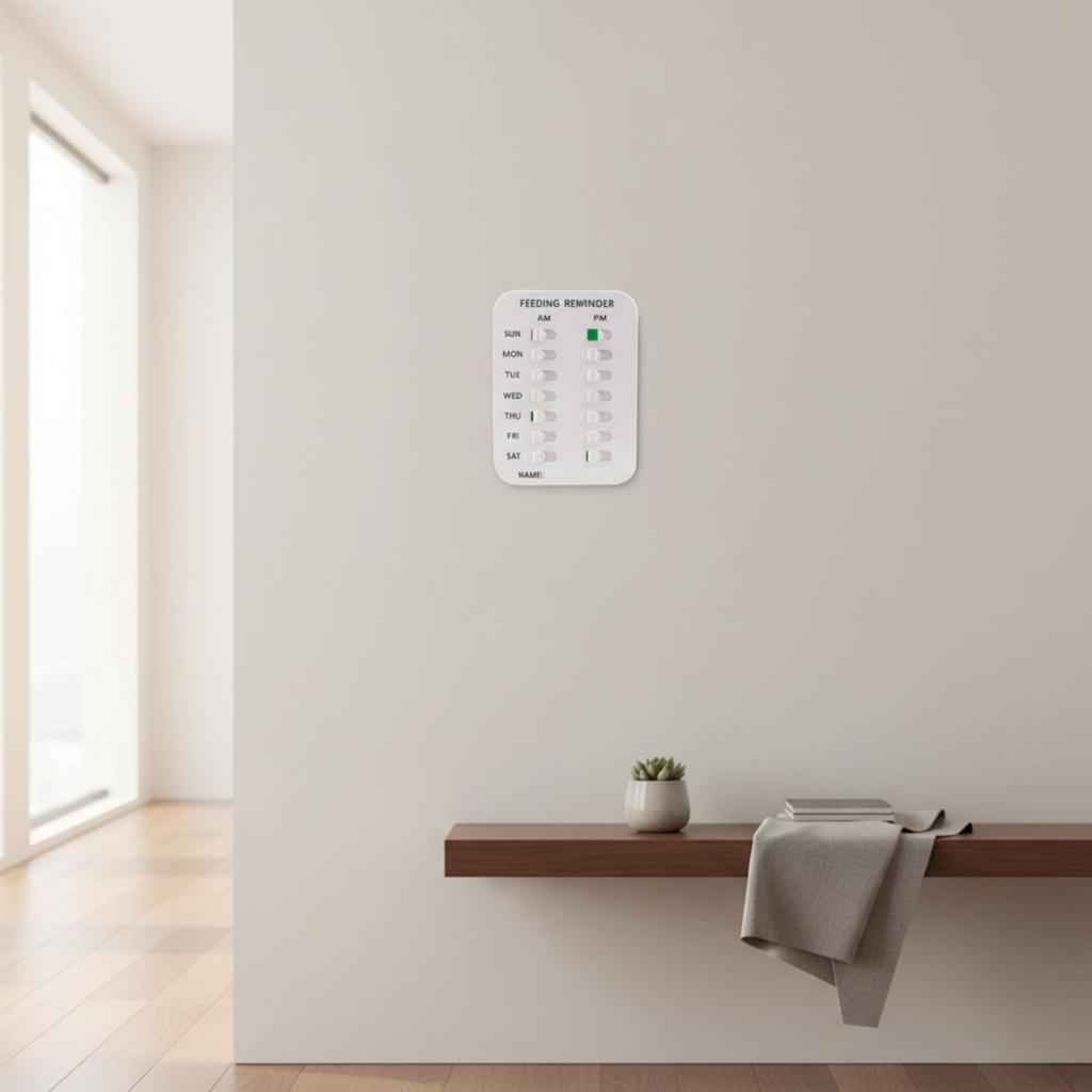 Pet Feeding Reminder Compact with Name Slot Easy to Read