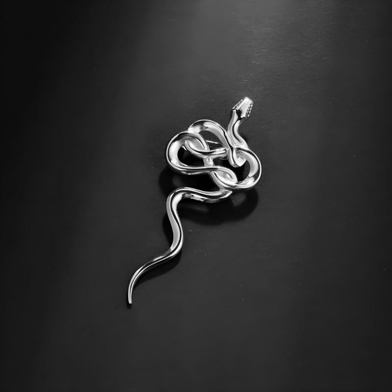 Unique Gold Snake Brooch Symbolizing Strength and Elegant Fashionable Accessory for Parties or Business Meetings