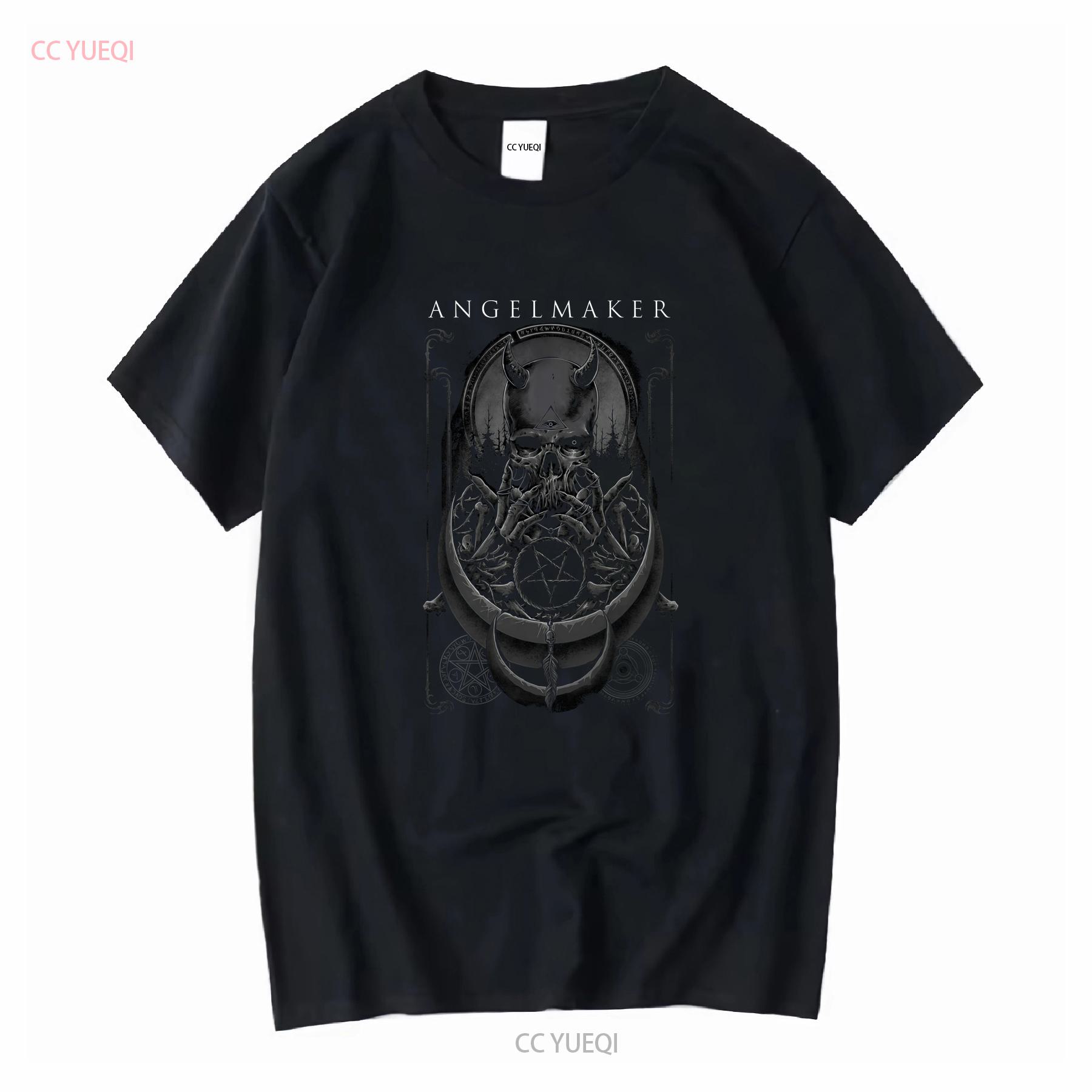 

Angelmaker Black T Shirt No Tag vintage Washed Slightly Top For Everyday Wear graphic Casual Soft Breathable Versatile 4XL