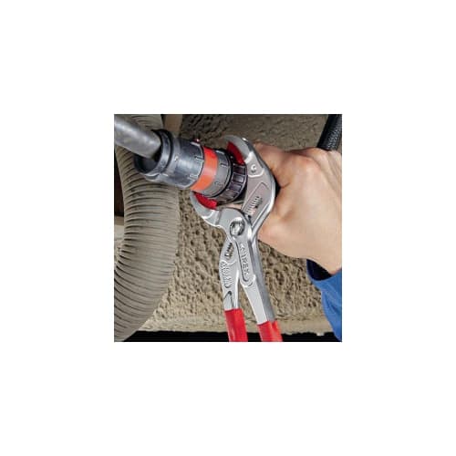 Knipex Pipe Pliers, 250mm Long, with Plastic Jaws, Plastic-Coated Handles, Chrome Plated, 8113-250