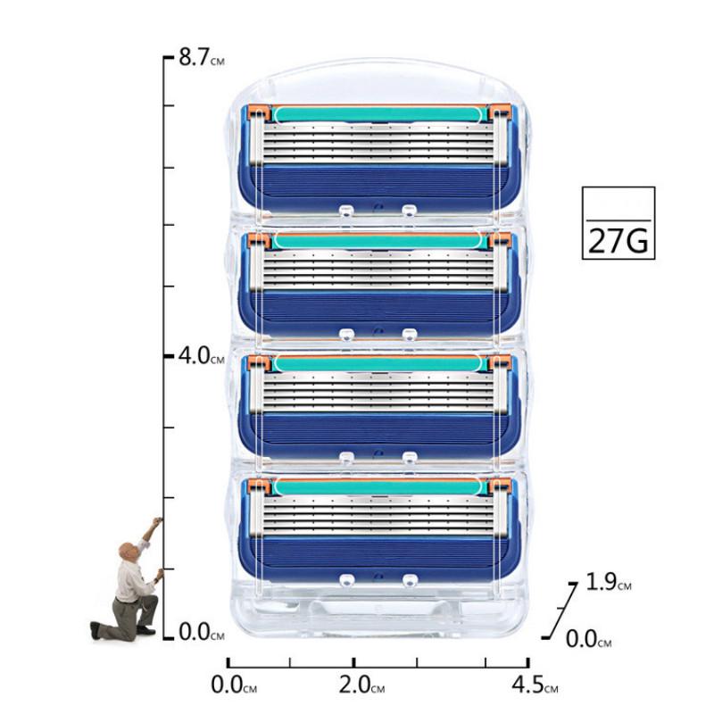 4 STKS 5 Laags Mesjes Scheermesjes voor Mannen Gilett Fusione Power Scheermes Mesjes
