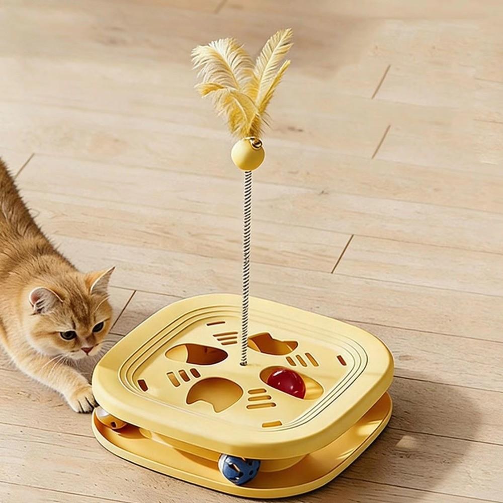 Creative Pet Puzzle Track Toy Bell Maze Box Cat Exercise Toy Kitten Track Ball Toy  Cat Supplies