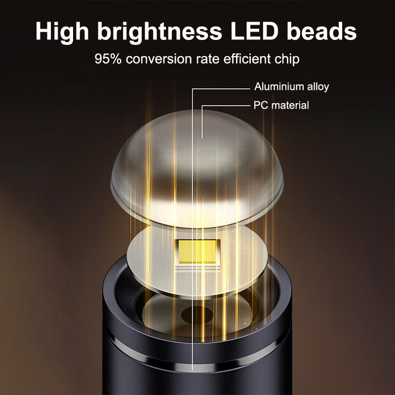 Portable Type-C Mini Flashlight Phone Keychain Usb-C Electric Torch Nightlight Table Lamp For Riding Sports Outdoor Camping