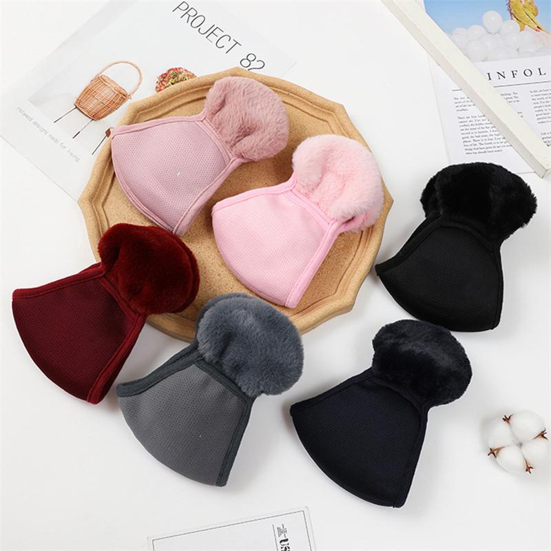 Winter Warm Face Mask with Earmuffs Windproof Motorcycle Cycling Ski Mask Women Men Hiking Riding Masks Sports Thermal Headwear