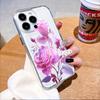 Purple Pink Roses Lucency Phone Case for IPhone 14 15 16 13 12 11 17 Pro Max 12 13 Mini Soft Cover
