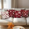 White Pattern On Red Background and Red Pattern On White Background, Christmas Snowflake Pattern Pillowcase  2d Flat Printing
