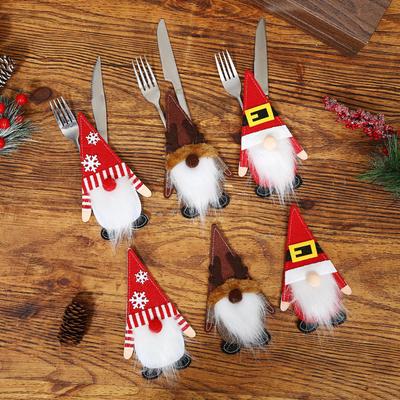 New Christmas Knife And Fork Set Cloth Faceless Old Man Knife And Fork Set Christmas Home Table Decorations