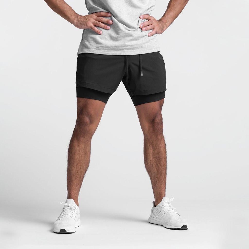 Herren Doppellagige Atmungsaktive Lauf- & Basketballshorts