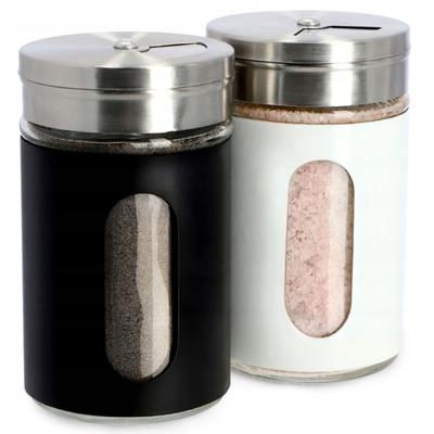 KADAX Druskinė ir Pipirinė Rinkinys 2x90ml Talpykla Druskai Pipirams Plienas