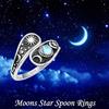 Women's Ring with Moon, Sun, and Stars Moonstone Vintage Classic Jewelry for Daily Wear