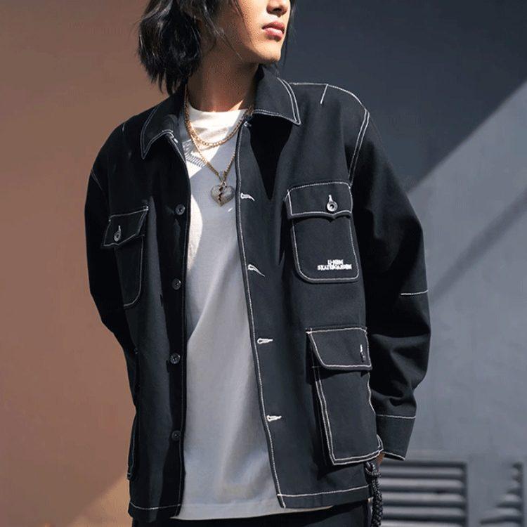 Li Ning Skateboard Jackets Men's Black Lapel Moderate Other AFDS103-1