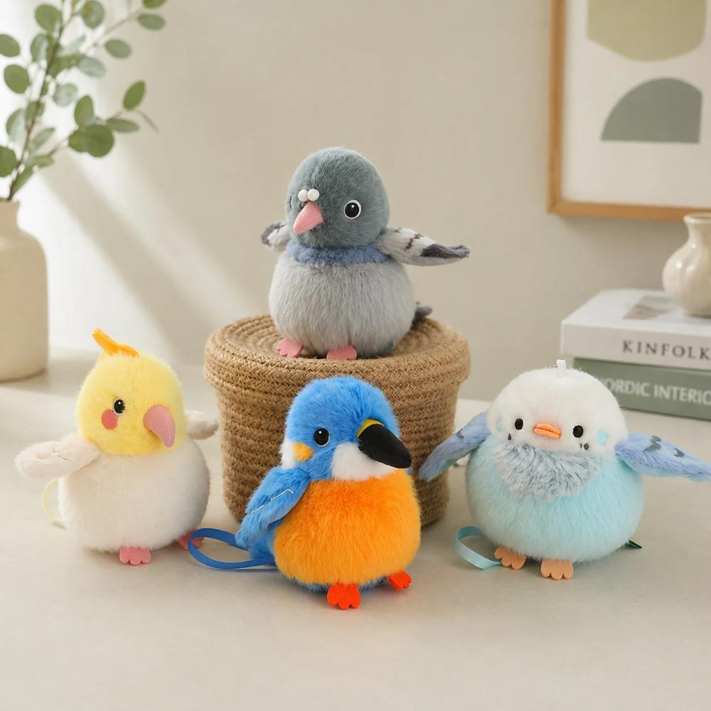 5 Stili Carini Mini Uccelli da Gabbia Peluche in Piedi Giocattoli Morbidi Adorabili Pappagallo Carino Piccione Giocattoli Divertenti Giocattolo/Ciondolo Per Bambini