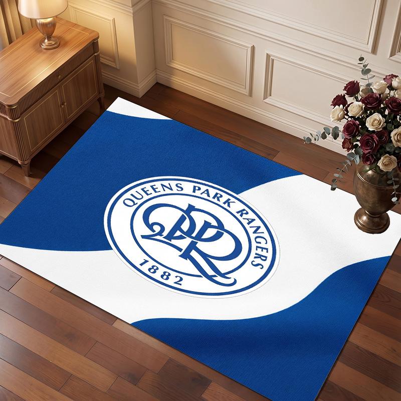 Queens Park Rangers Football Print Crystal Velvet Rug, Comfortable Water Absorbent Non Slip Indoor Floor Carpet