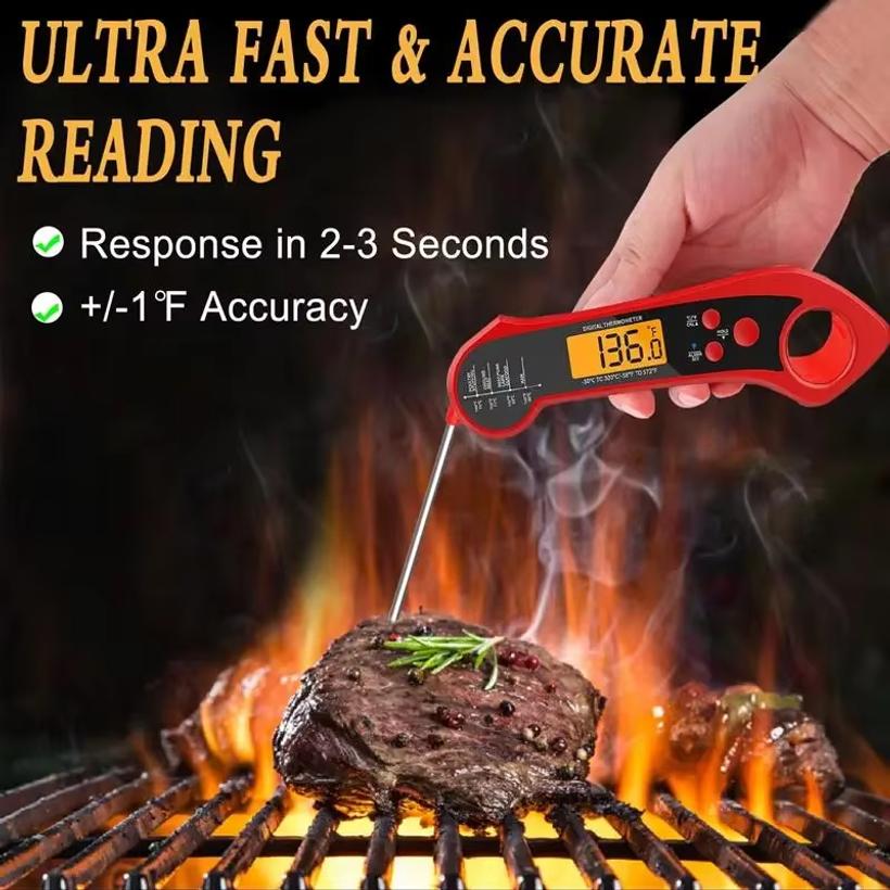 Double Probe Foldable Digital Thermometer With Probe For Cooking BBQ Barbecue Meat Culinary Grill Food Kitchen Tools Gadgets
