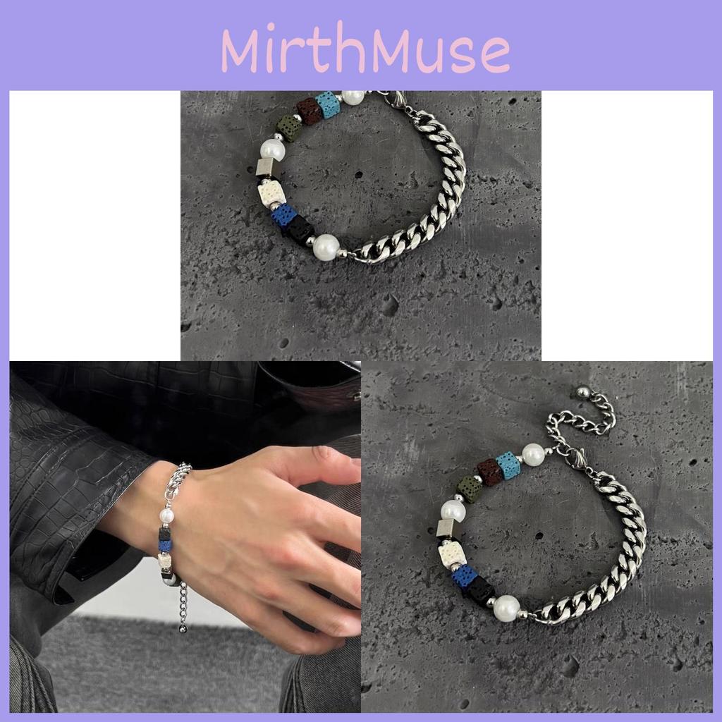 Handmade Geometric Volcano Stone Bracelet For Women Summer Gift Fashion Accessory
