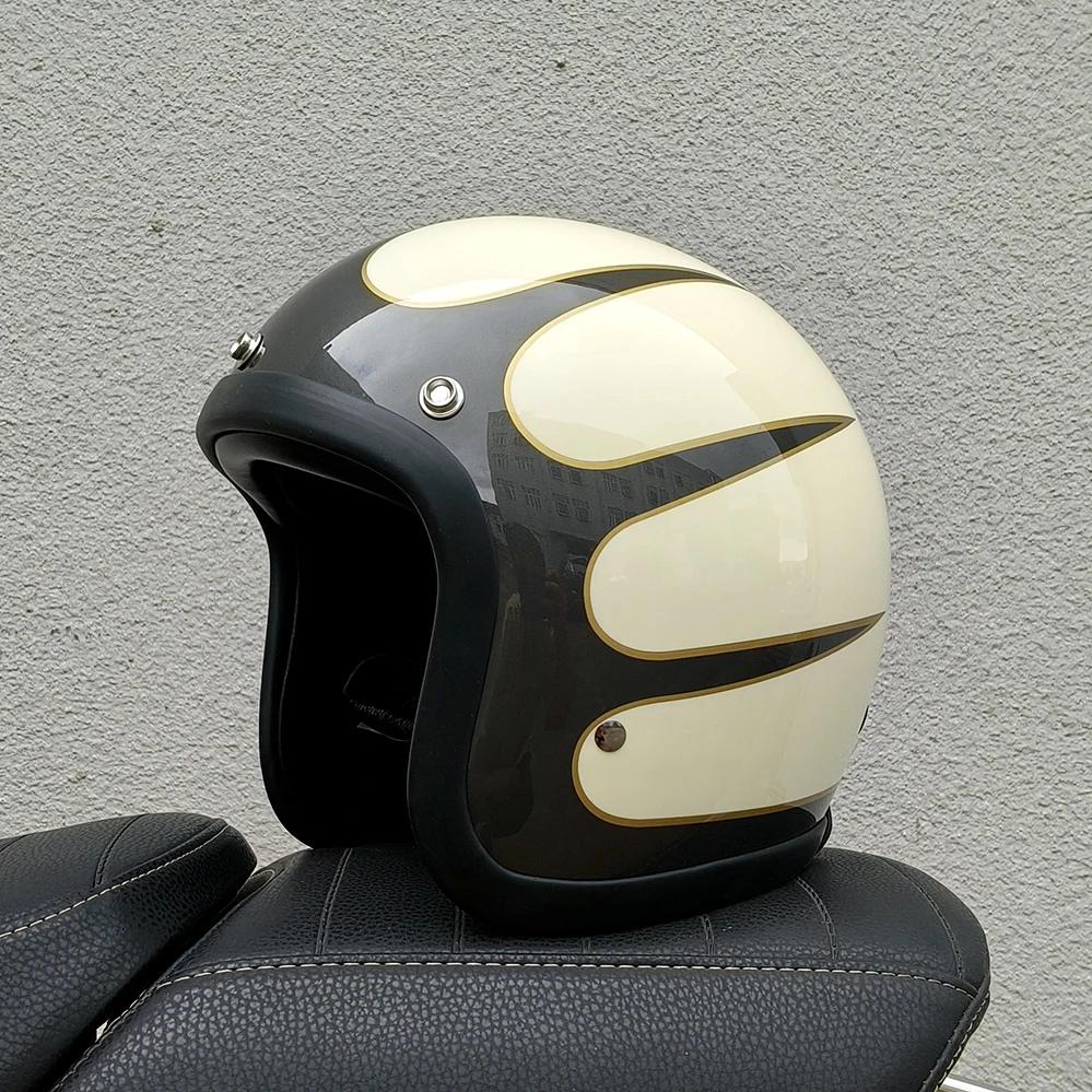 Retro Motorcycle Helmet Open Face ECE DOT Approved Moped 3/4 Vintage Low Profile Japanese Style Half Helmet Men Women Casco Moto