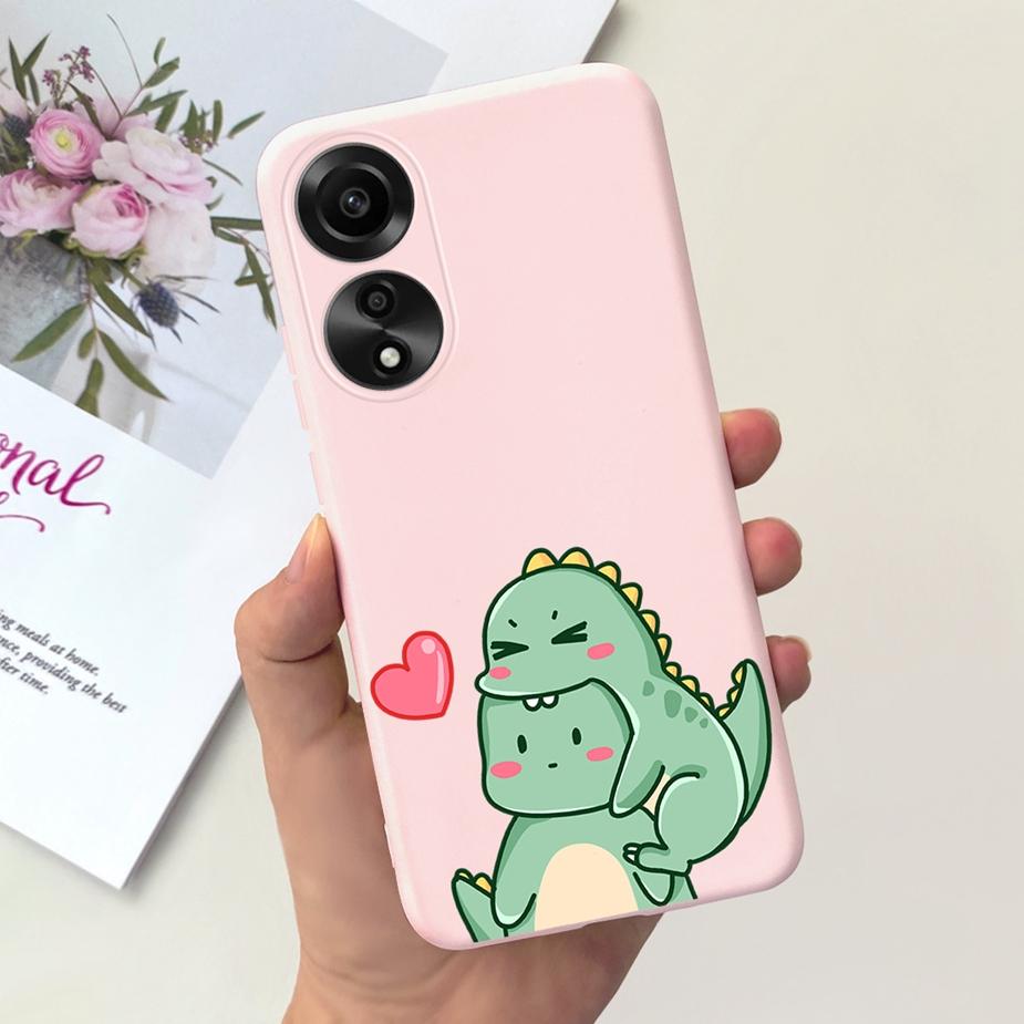 For Oppo A78 4G Case CPH2565 Cute Dinosaur Cartoon Painted Cover Soft Silicone Phone Case For Oppo A78 A 78 OppoA78 4G 5G Fundas
