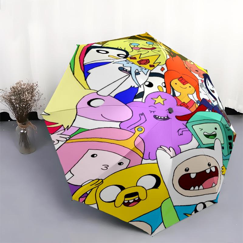 Adventure Time Characters Automatic Umbrella - Suitable Travel Outdoor Portable Umbrella Birthday Gift Daily Essentials