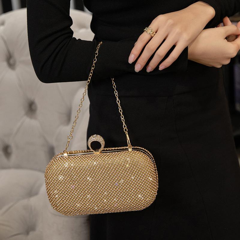 Nová všestranná večerní taška s taškou vykládanou diamanty, banketní taška k večerním šatům, crossbody taška přes jedno rameno, taška pro společenskou smetánku