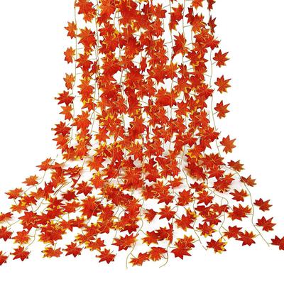 12PCS Faux Autumn Leaves Wreath Colorful Autumn Decor For Home Wedding Party Thanksgiving