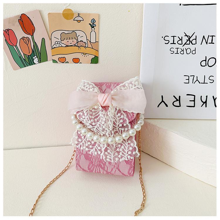 Small Bag Flower Autumn And Winter Small Fresh Crossbody Bag Lace Shoulder Bow