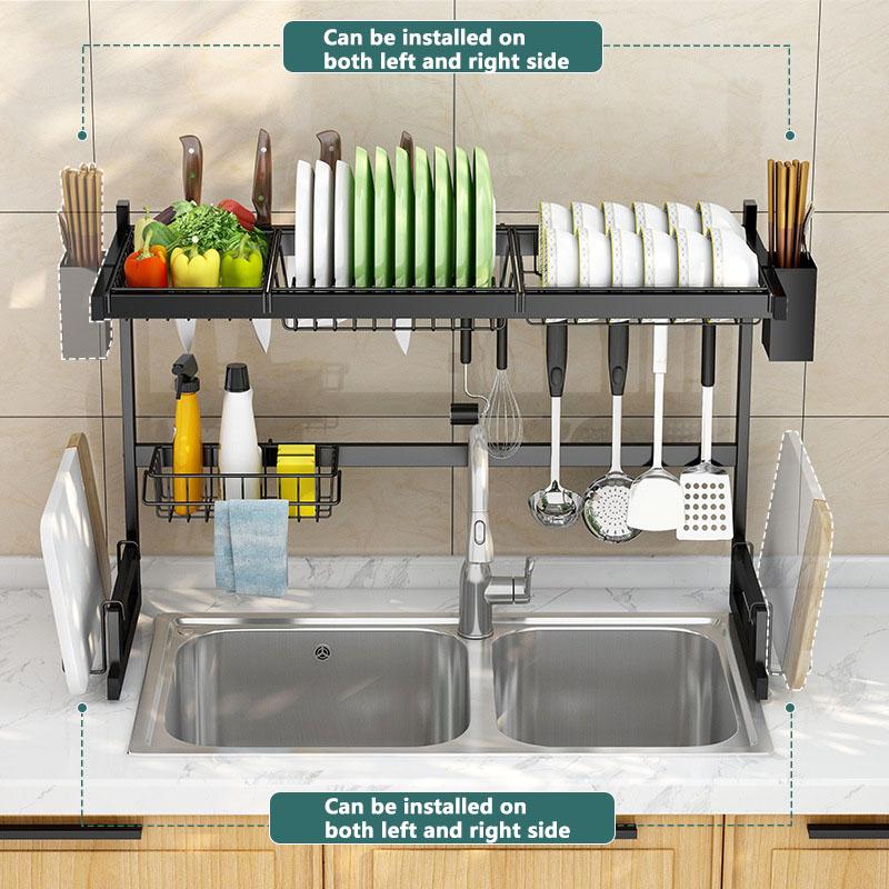 Kitchen Dish Rack Dish Drying Organizer Multifunctional Bowl Dish Knife Spoon Chopsticks Drain Holder Countertop Storage Rack